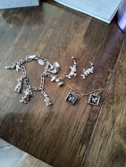 Disney Earrings And Bracelet 