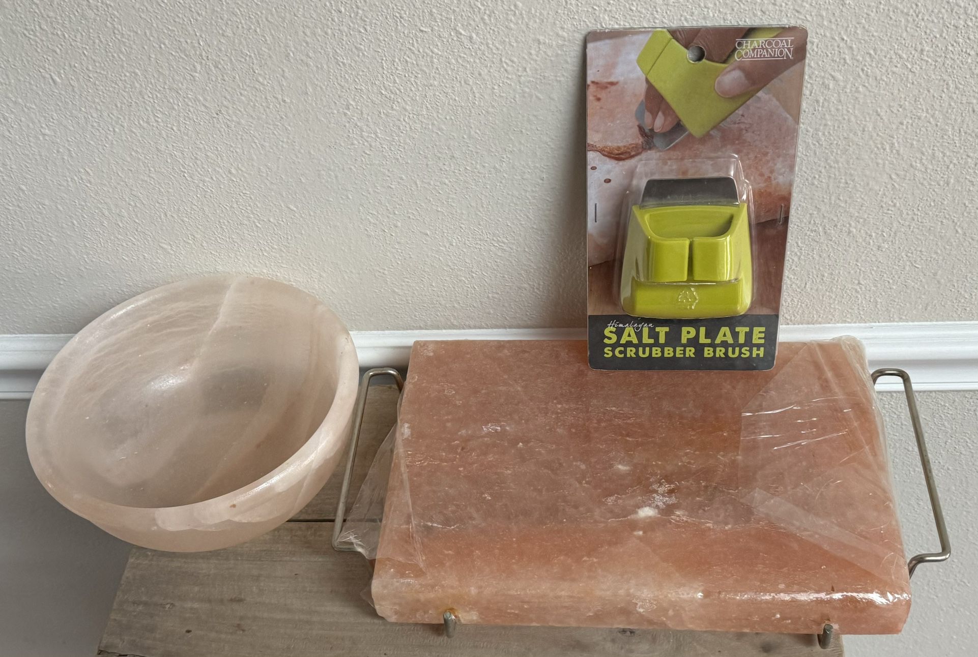 Himalayan Salt Kitchen Lot Bowl and NEW Block with NEW Cleaning Brush $35 for All xox