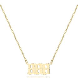 Angel Number Necklace For Women, 18K Gold Plated

