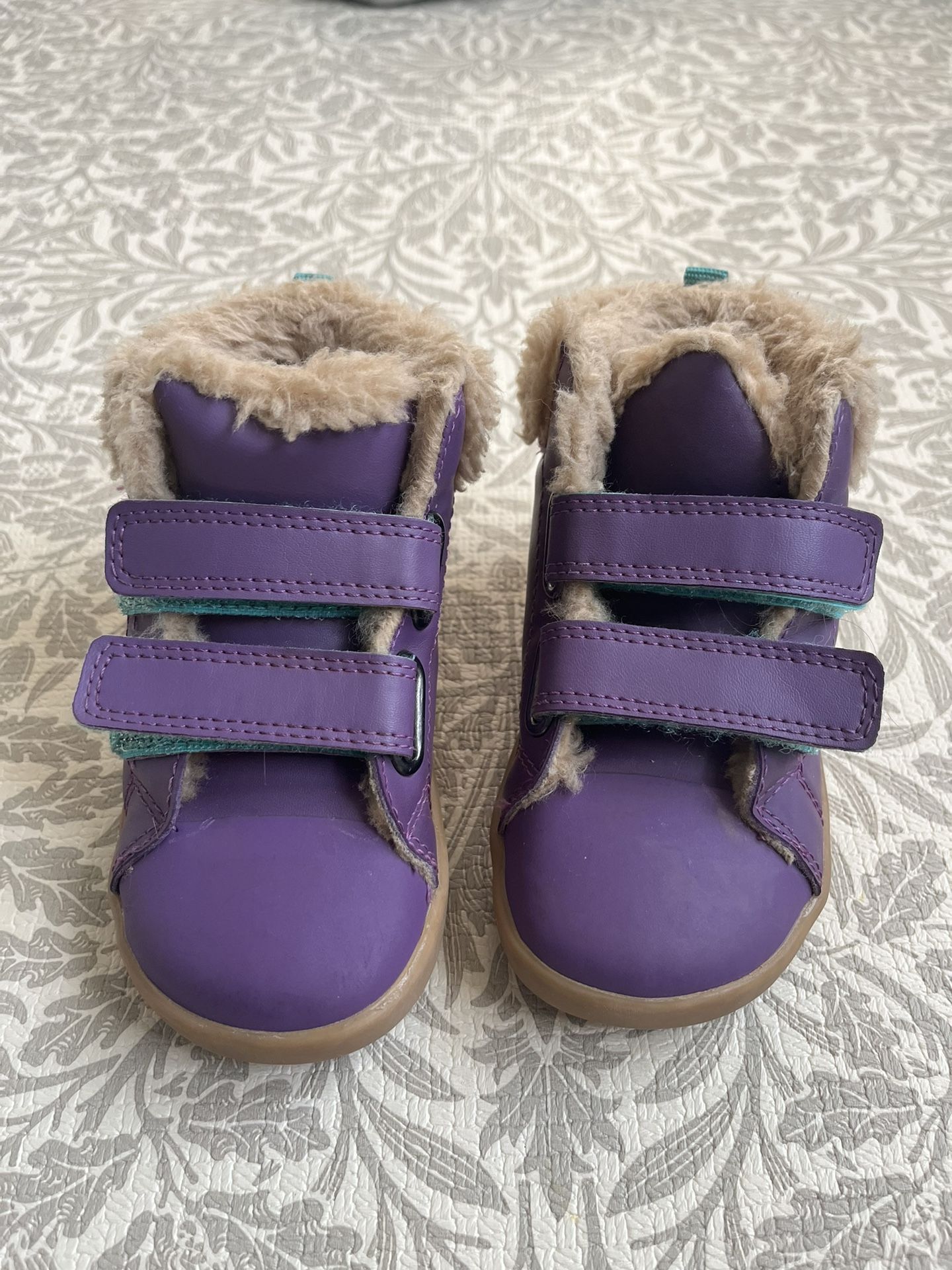 Ten Little Purple High Top Shoe With Fur Kids Size 8