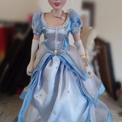 Porcelain Cinderella Doll With Her Blue Ball Gown And Magic Key Attached To The Wrist . 40.00 OBO 