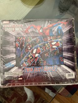 TWIN Size Bed~Dust Ruffle Marvel Comics New  Spider Man