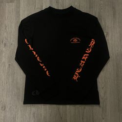black and orange chrome hearts longsleeve