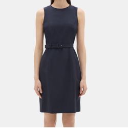 Theory Vaille B Navy Virgin Wool Sheath Dress - Size 2