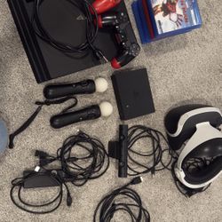 PlayStation 4 Pro + PS VR Bundle – 2 Controllers, VR Set & 8 Games