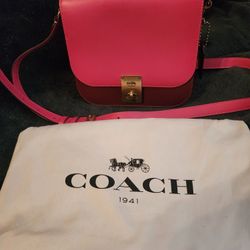 COACH Hutton Saddlebag Colorblock/confetti Multi
