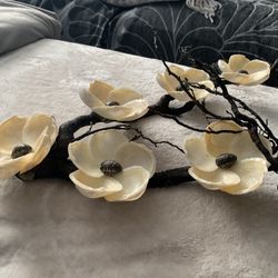 Handmade Flowers Made of Shells On Branch 