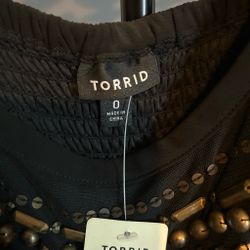 Torrid Black Beaded Top Size 0