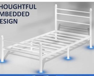 White Twin Bed w Memory Mattress (used)