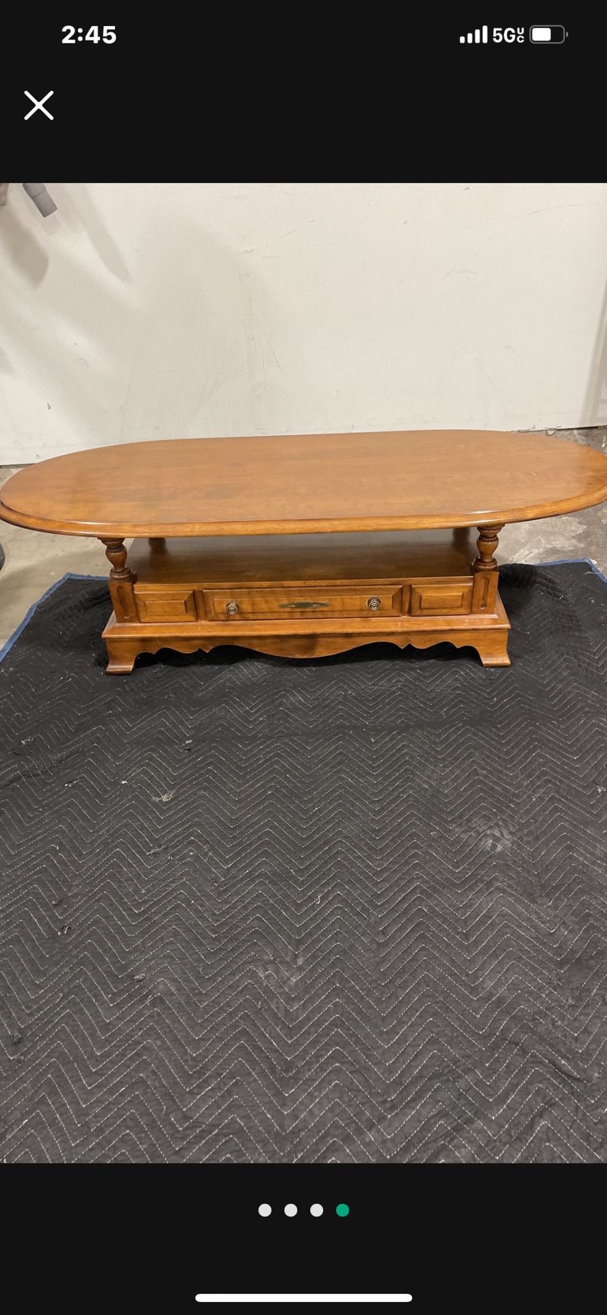 Mid Century Solid Maple Coffee Table