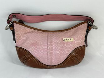 434 Genuine Vintage Coach Purse/ Bag PINK w/ Brown Leather №K0618