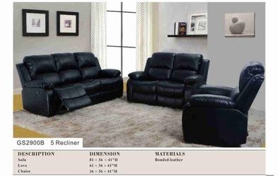 BRAND NEW 3 PIECES RECLINERS SOFA COUCH SET IN ORIGINAL BOX