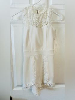 Charlotte Russe Ivory Lace Overlay Romper