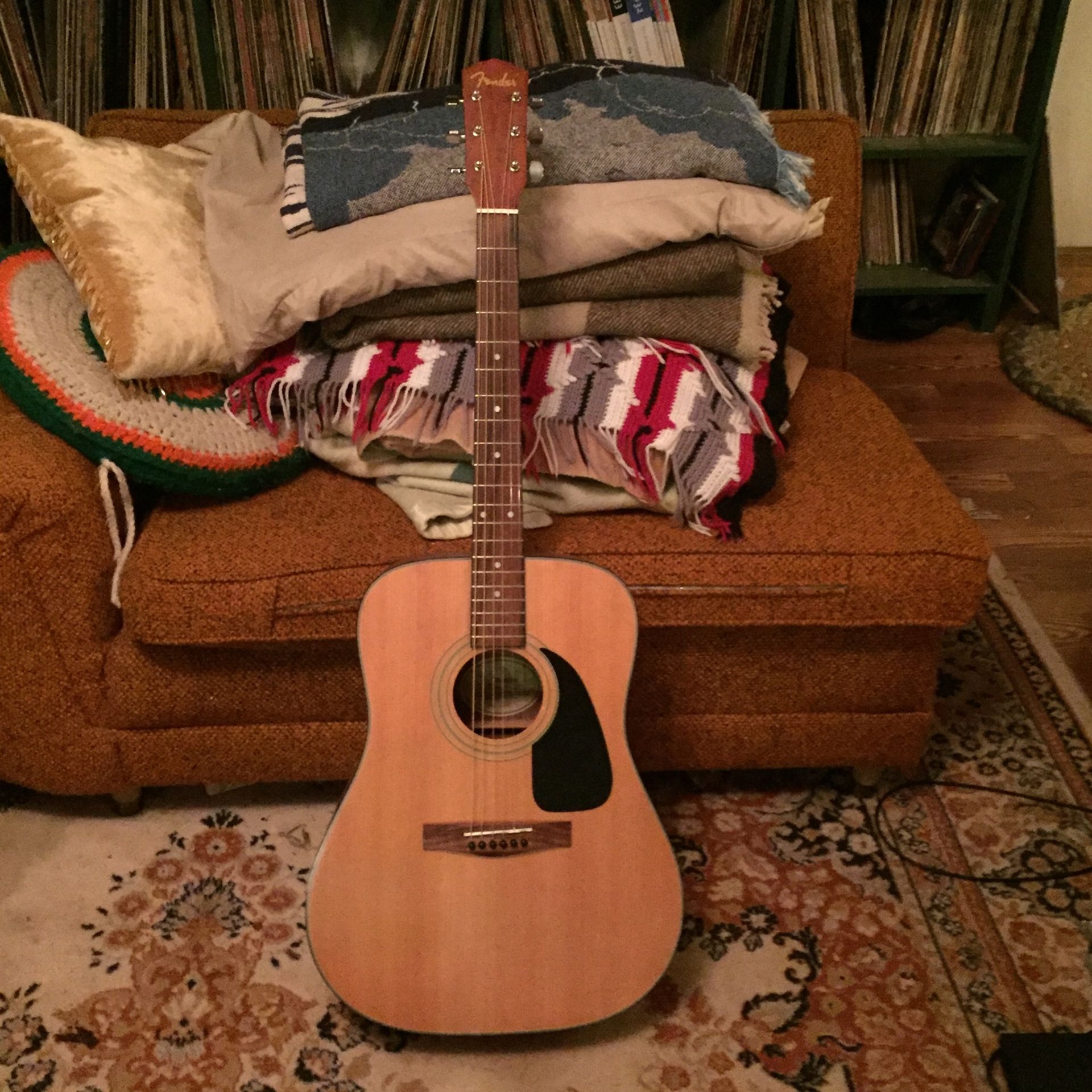 Nice Fender acoustic guitar fresh strings and set up