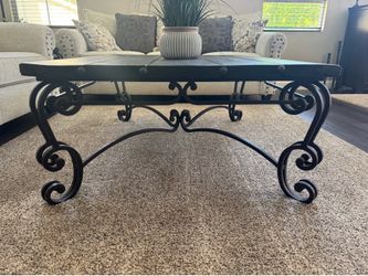 Wrought Iron Coffe Table & End Tables