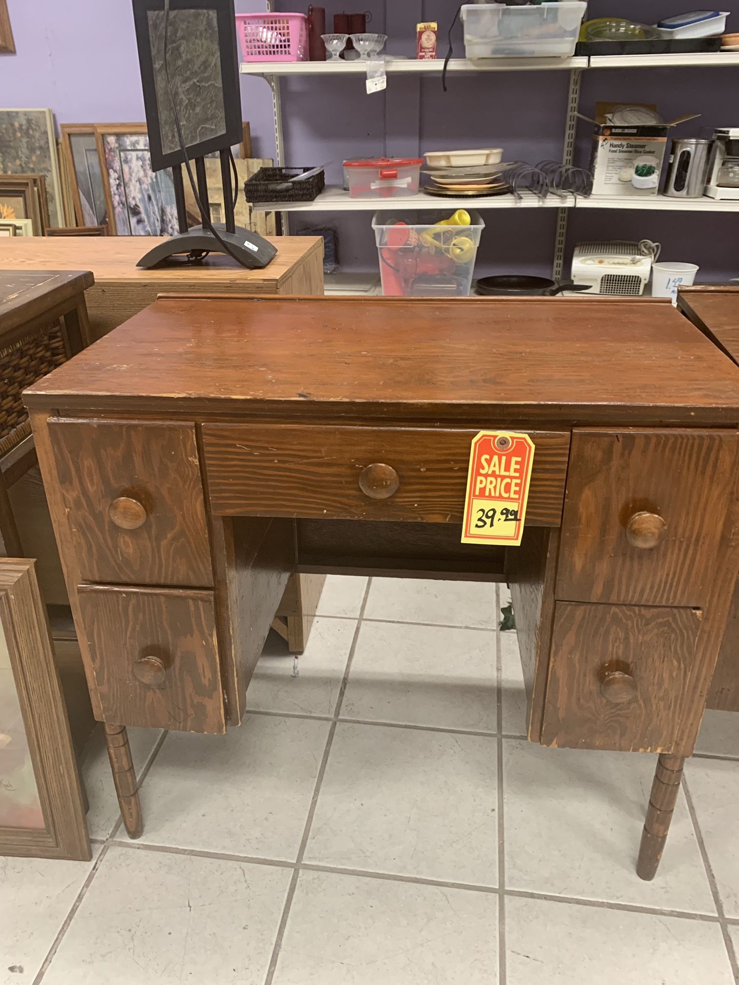 Small vanity or desk. Cute wood piece