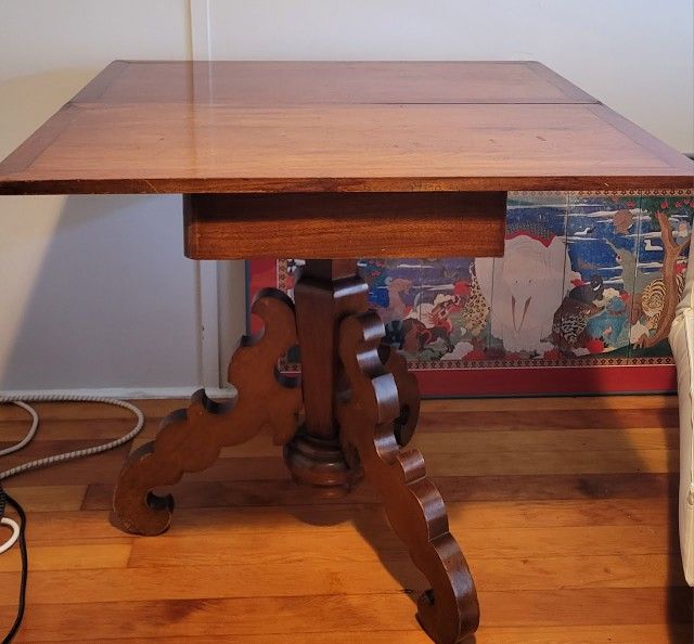 20th Century Vintage Spanish Baroque Game Table with Internal Storage 