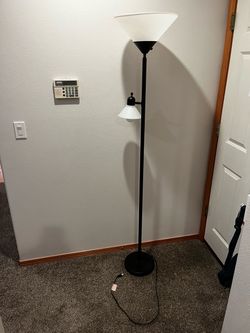 Black Floor Lamp with Reading Light