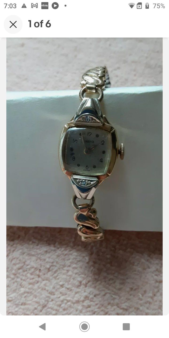 Vintage Ladies Harvel 2 Tone 14k, 17 Jewels, Working Solid Gold Watch