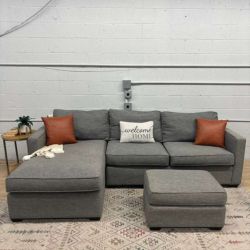 Crate & Barrel Davis Sectional Sofa w/ Ottoman (Delivery Available)