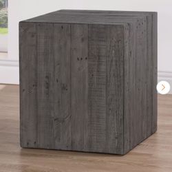 Colson 19 in. Charcoal Gray Square Wood End Table