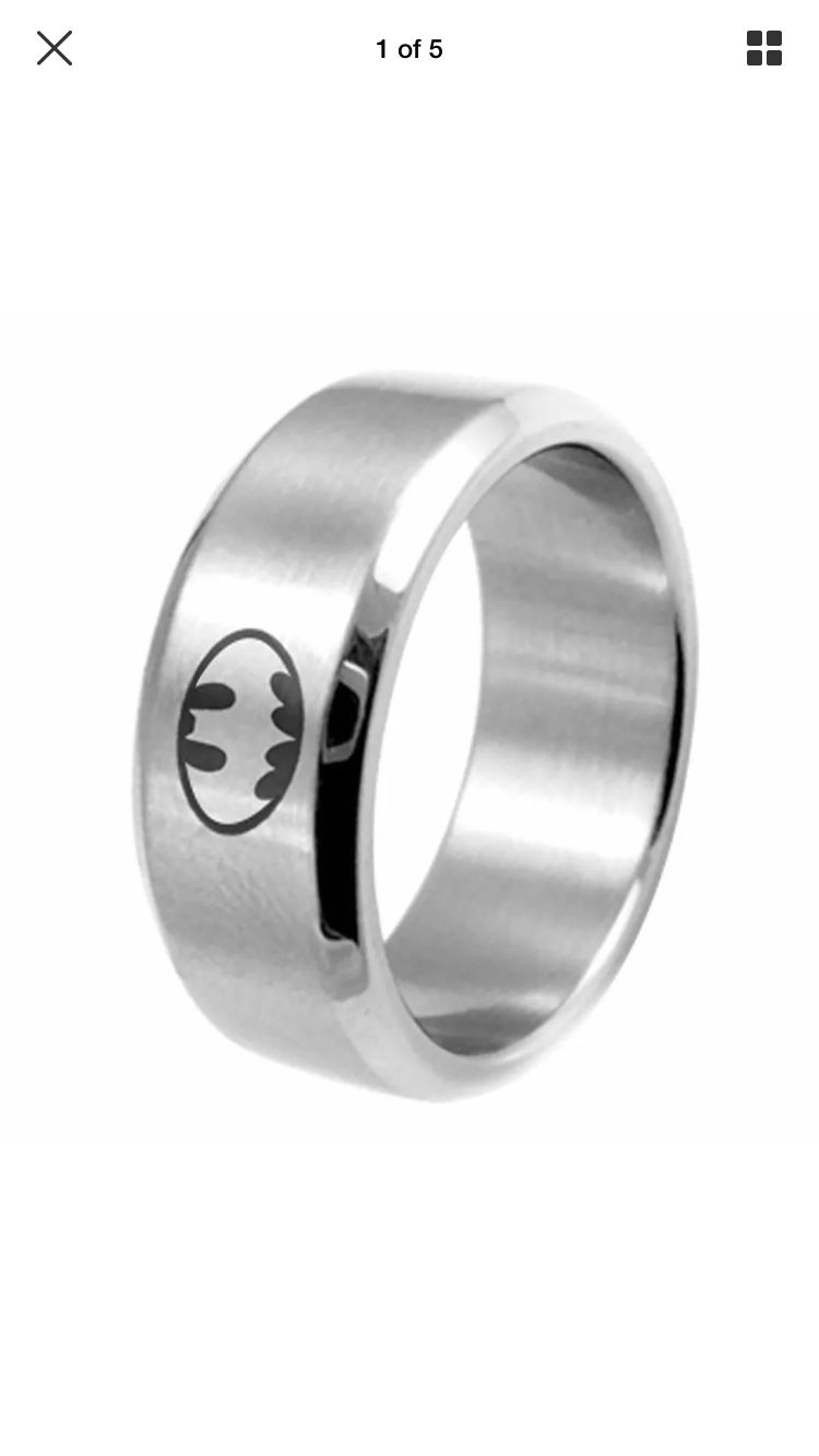 6mm Silver Batman Ring