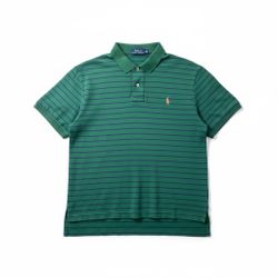 Polo Ralph Lauren Green Striped Pima Soft Polo Shirt