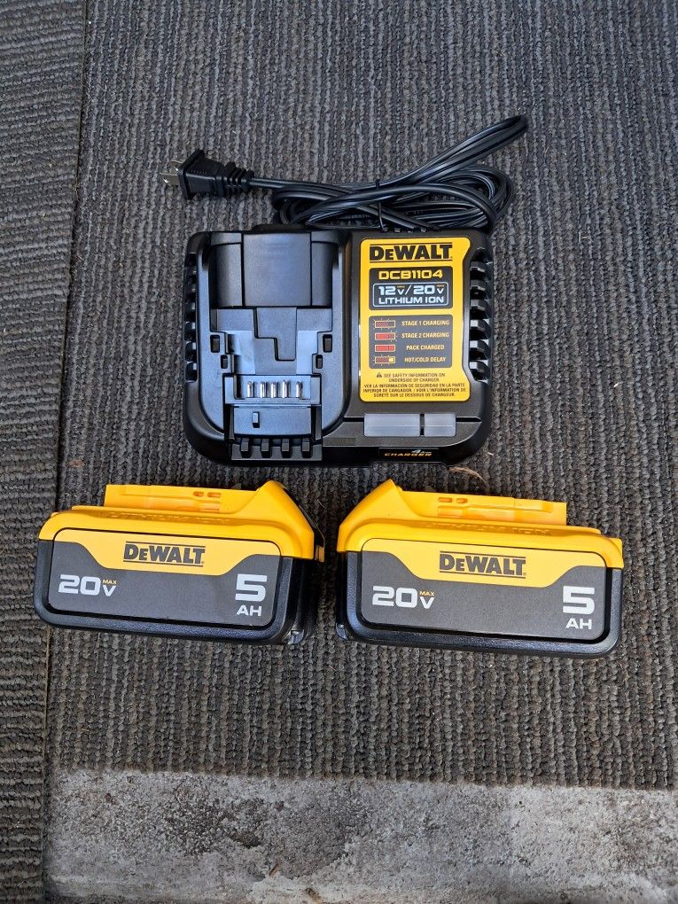 Dewalt Charger And 2 5.0 Batteries