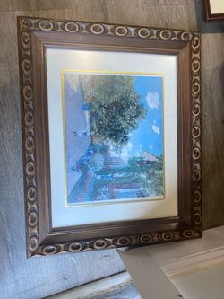 Framed Impressionist Garden Scene Art Print
