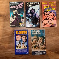 Classic Hollywood VHS Lot – Capra, Adventure & War Films
