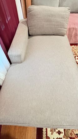 Light Gray Fabric Chaise Lounge