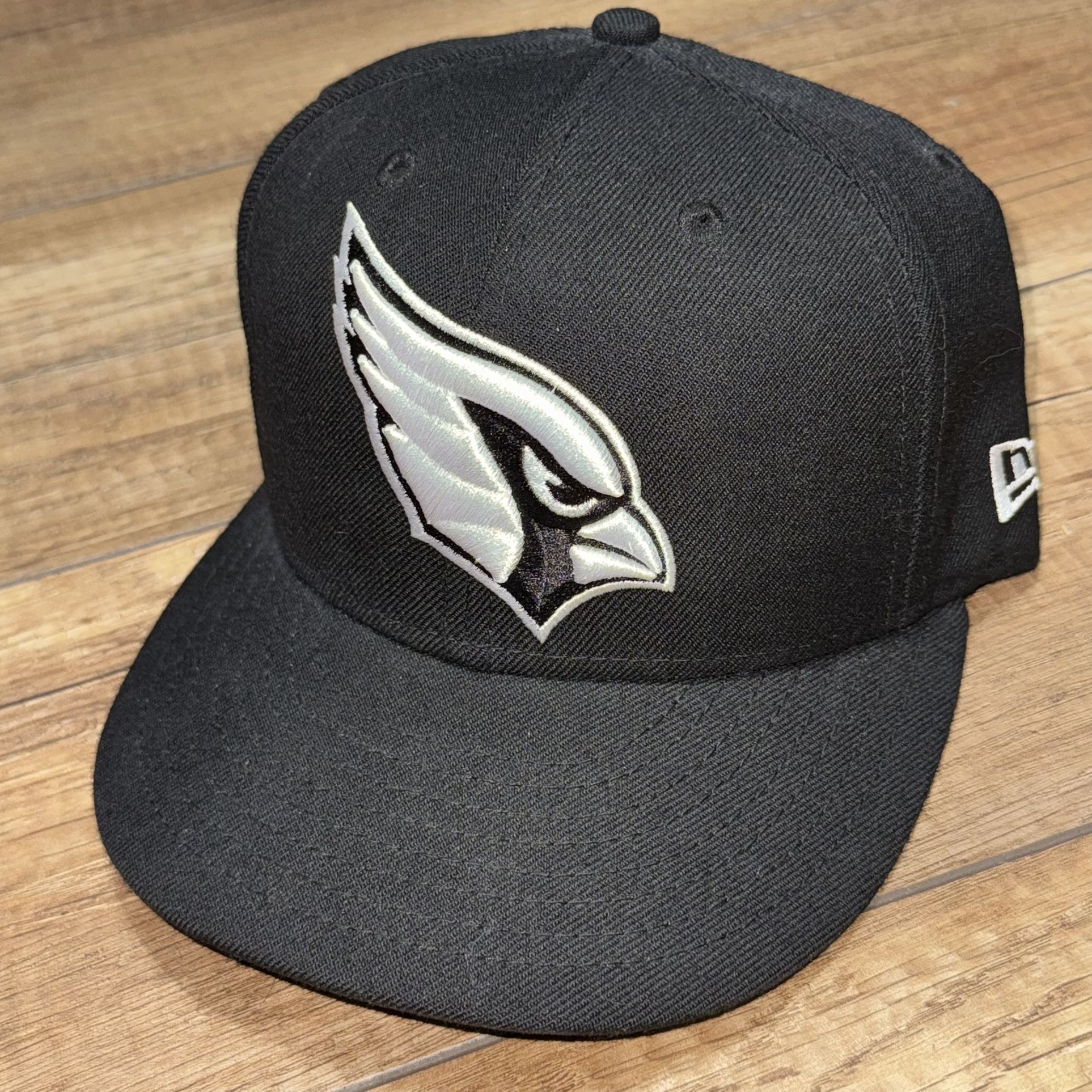 New Era 59FIFTY Arizona Cardinals NFL Logo Black Fitted Hat 100% Wool Size 7 1/4