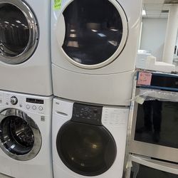 Kenmore Front Loading Washer And Stackable Gas Dryer Set 