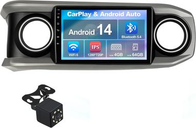 4+64G 10.1-inch Android 14 WiFi 6 Car Stereo for Toyota Tacoma 2016-2022