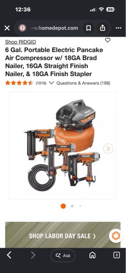 Rigid air compressor plus 3 nail guns