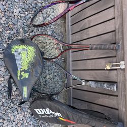 3 Vintage tennis rackets rare With 2 cases