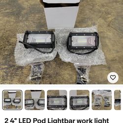 2 4" LED Pod Lightbar work light flood light