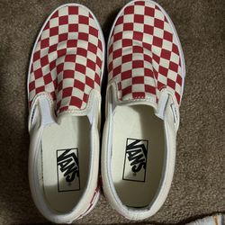 Vans Red Checkerboard Slip On 