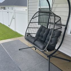 Double Egg Chair with Stand (BEST OFFER)