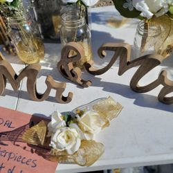 New Gold And White Wedding Decor, Flowers, Etc