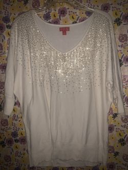 Elle sequin ivory sweater