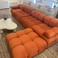 New 4 Piece Modular Sectional.  Velvet Fabric/Wooden Frame.  Free Delivery!