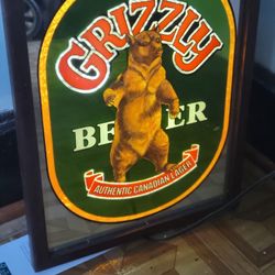 Grizzly Beer Authentic Canadian Lager Sign