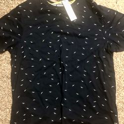 Navy Blue Seabird Print 
