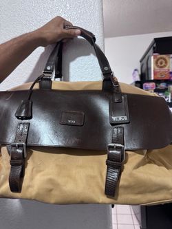 Tumi Canvas and Leather Duffle Bag