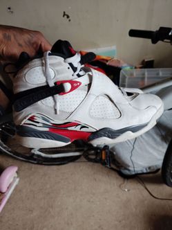 Air Jordan 8 White Red Black Sneakers