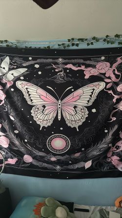 Massive Butterfly Tapestry Wall Hanging 
