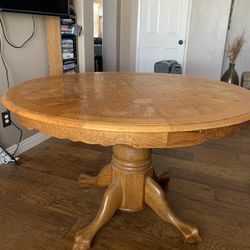 Antique solid oak dining table 
