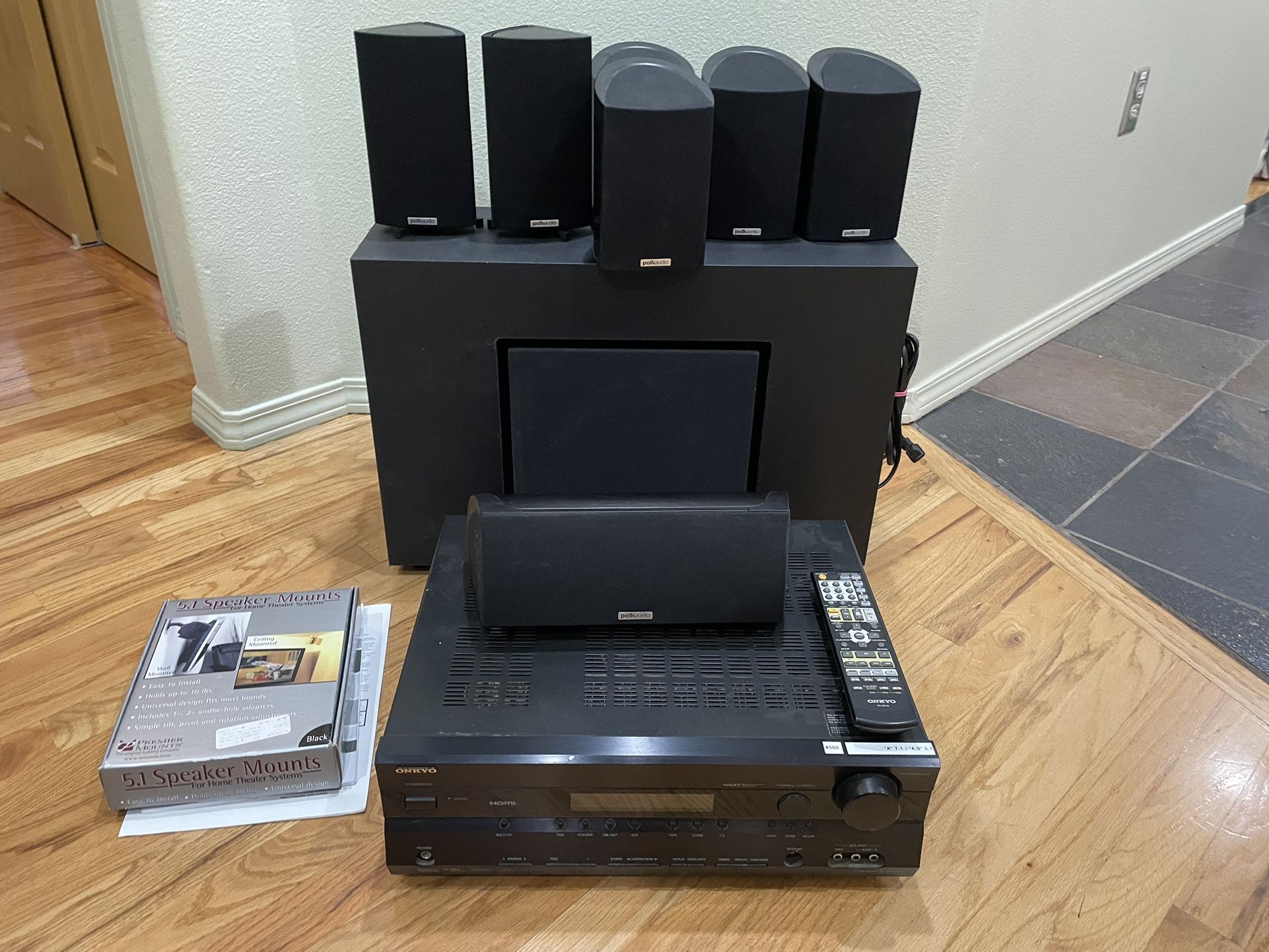Whole Set of Polk Audio 7.1 Speakers and Sub, Amplifier