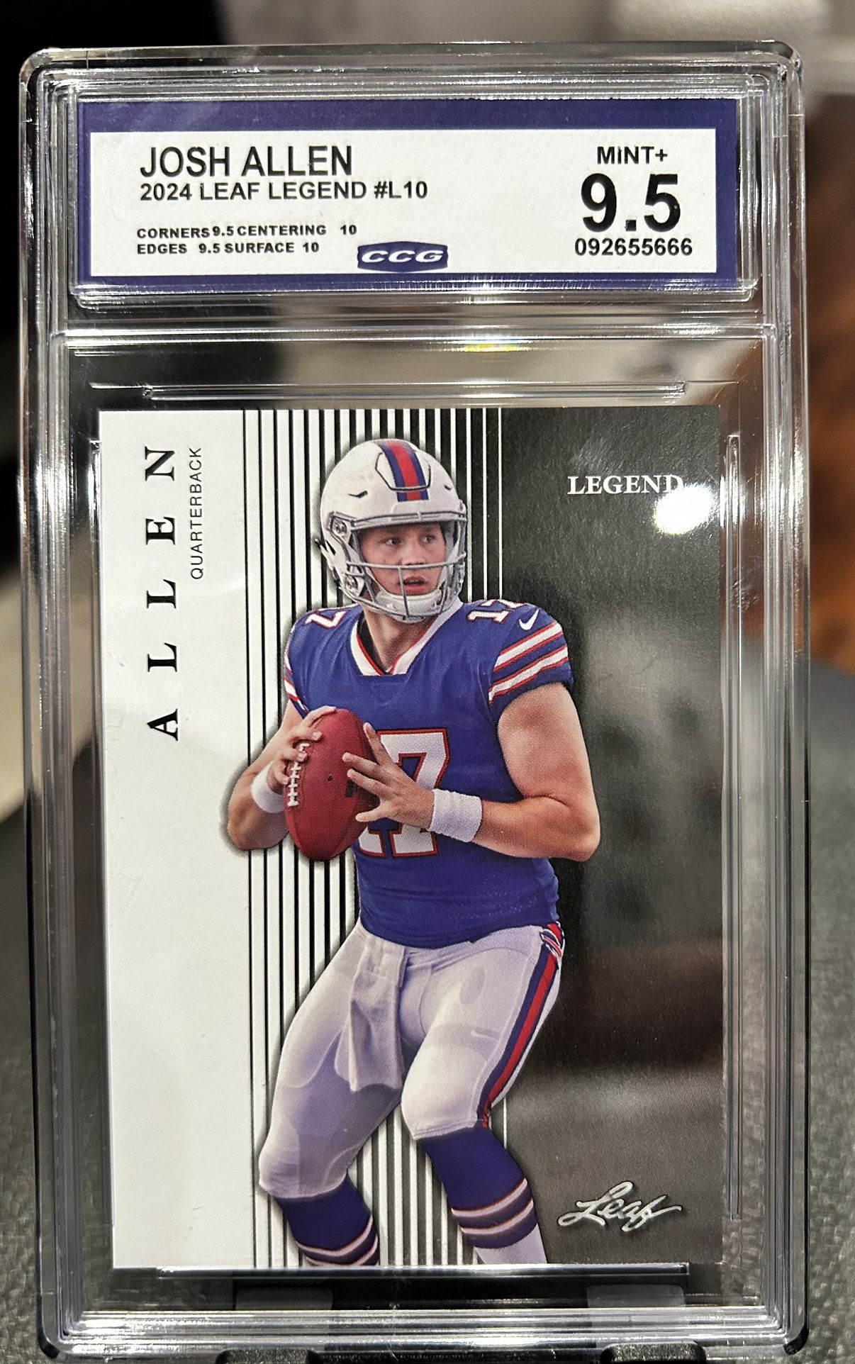 Josh Allen 2024 Leaf Legend # L10 9.5 Mint +
